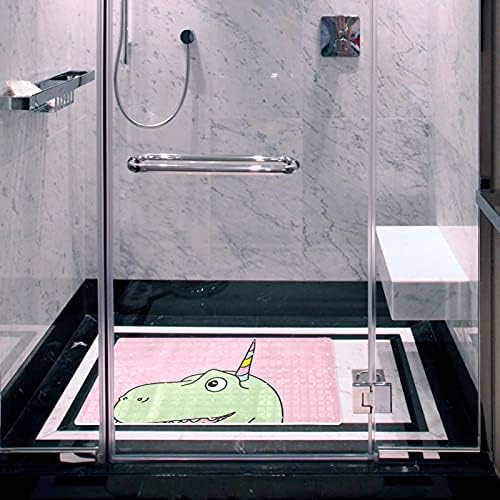 Anti Kayma Banyo Duş Paspaslar için Küvet Vantuz Drenaj Delikleri ile Güvenlik için Bebek ve Yaşlı Makine Yıkanabilir Dinozor