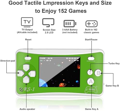 Elde kullanılır oyun konsolu, 2.5 İnç Mini Retro Oyun Konsolu 8 Bit Klasik video oyunu Oyuncu TV Bağlamak için AV Kablosu Desteği