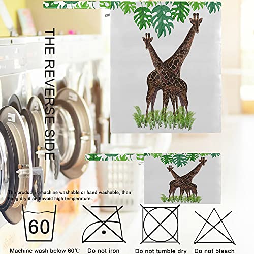 visesunny Sevimli zürafa Hayvan Palmiye Yaprağı Fermuarlı cepler ile 2 Adet ıslak çanta Yıkanabilir Kullanımlık Ferah Bezi
