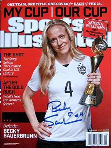 Becky Sauerbrunn ABD DÜNYA KUPASI FUTBOL imzalı Sports Illustrated dergisi 7/20/15