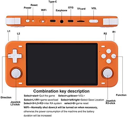 ıTECHOR POWKİDDY RGB10MAX elde kullanılır oyun konsolu Dahili 10000 Oyunları, taşınabilir Retro Konsolu 5 inç Ekran, RK3326