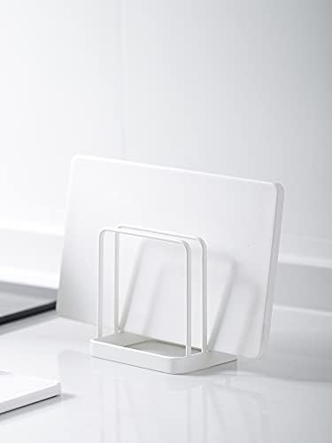 Kesme tahtası seti Tutucu Organizatör Standı, metal mutfak rafı Depolama, 0.6-1.18 İnç Genişlik Yuvaları (beyaz)
