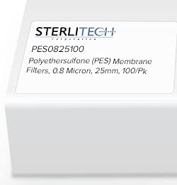 PES0825100-Sterlitech 25mm, 0.8 Mikron Polietersülfon (PES) Membran Filtreler-100 Filtre Paketi