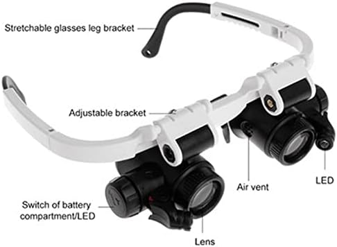 ABS Kafa Monte Büyüteç optik aletler Büyüteç Kuyumcu Mikroskop led ışık büyüteç gözlük İzle Onarım Bandı