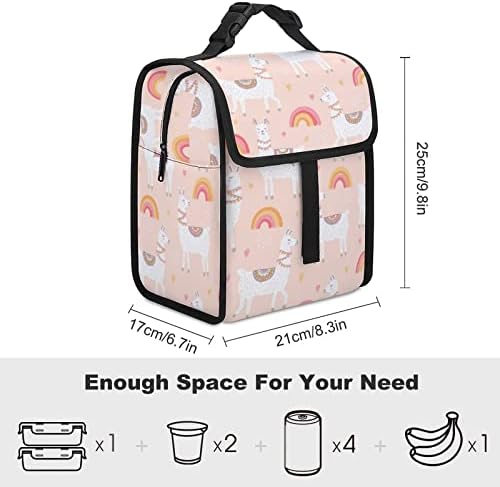 Kawaii Llama Öğle Yemeği Kutusu Yalıtımlı Küçük Kullanımlık Öğle Yemeği Çantası Termal Öğle Tote Çanta Lunchbox için Kadın