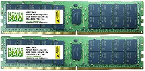 128 GB Kiti (2x64 GB) DDR4-2666 PC4-21300 ECC Kayıtlı Bellek için ASRock Raf ROMED8-2T AMD EPYC Kurulu tarafından NEMİX RAM