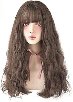 PDGJG uzun kıvırcık saç Siyah açık Kahverengi sentetik peruk Dalga ısıya dayanıklı peruk için kadın Tatil günlük Giyim Saç