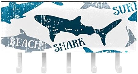 Köpekbalıkları Sörf Beyaz Raf Organizatör 5 Kanca ile Duvar Banyo mutfak rafı Raf Çok Fonksiyonlu depolama rafı