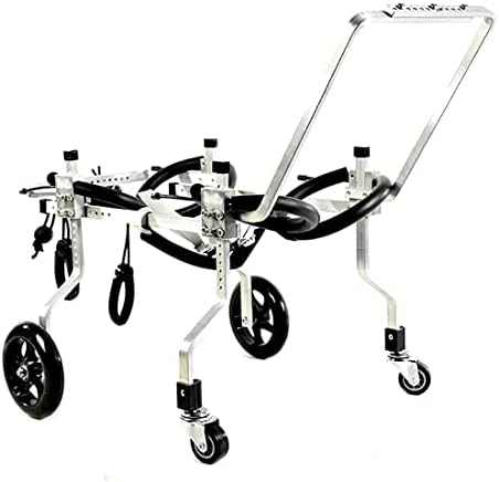4 Tekerlekler Köpek Tekerlekli Sandalye Tam Destek Pet Rehabilitasyon Sepeti Ayarlanabilir Pet Egzersiz Tekerlekleri Engelliler