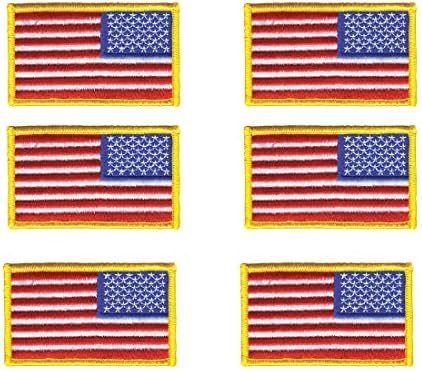 6 Paket – Ters Amerikan Bayrağı İşlemeli Yama, Altın Sınır ABD Amerika Birleşik Devletleri, ABD Ordusu Bayrağı Yama, dikmek