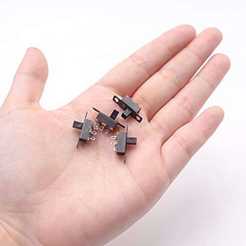 Tnuocke 100 ADET 5mm Yüksek Topuzu Dikey Mikro Mini Slayt Switchler, 3 Pin 2 Pozisyon SPDT Mandallama Geçiş Anahtarları Paneli
