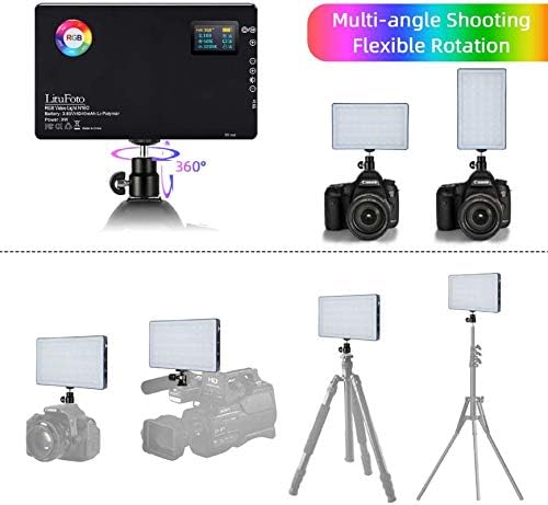 2-Pack RGB LED video ışık kiti ile 50 CM ışık standı, 360° Tam Renkli Dahili 4040 mAh şarj edilebilir pil 3200 K-7500 K fotoğraf