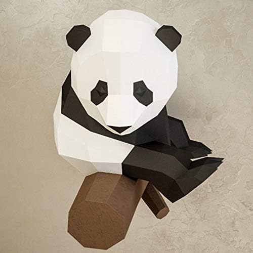 WLL-DP Leisurely Panda 3D Kağıt Modeli Geometrik Duvar Dekorasyon DIY Origami Bulmaca Önceden Kesilmiş El Yapımı Kağıt Oyuncak