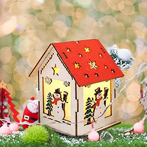 Littryee Noel Köy Setleri 3 İnç Tatil Kar DIY Dekor Seti, kış Tahsil Binalar Aile Sanat Zanaat Süslemeleri Projesi için Hafif