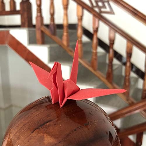 100 Adet 10 cm Premade Kırmızı Origami Kağıt Vinçler Katlanmış Origami Kuşlar DIY Asılı Kağıt Çelenk Düğün Parti Süslemeleri