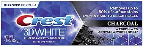CREST 3D Beyaz, Kömür Beyazlatıcı Diş Macunu-3.0 oz (3'lü Paket)