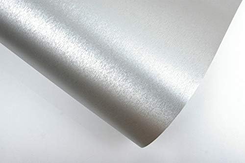 Fırçalanmış Metal Doku İç Film Vinil Kendinden Yapışkanlı Peel-Sopa Çıkarılabilir (Gümüş 2ft x 9.8 ft)