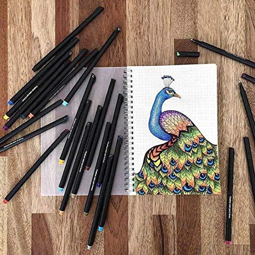 SAYEEC Fineliner Renkli Kalem Seti Su Bazlı 24 Renk Güzel uçlu kalemler 0.4 mm Dergisi Planlayıcısı Kalem İşaretleyiciler Çizim