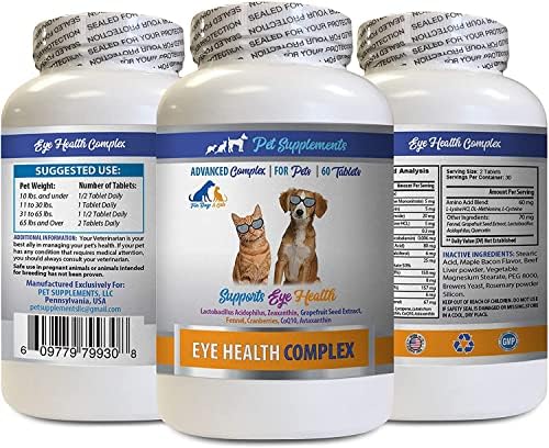 Köpek Gözü Takviyesi-EVCİL Hayvan Göz Sağlığı Kompleksi-Köpekler ve Kediler-Göz Görüşünü Destekler-kedi lactobacillus-1 Şişe