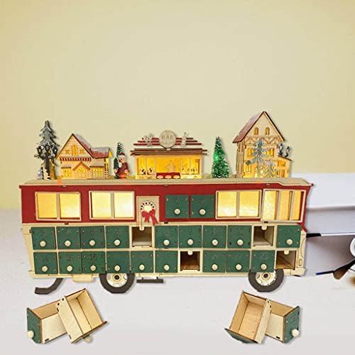 Newmind Noel Advent Takvim Light up DIY 24 depolama çekmeceler Takvim Otobüs şekil çocuk oyuncak Tatil Noel için