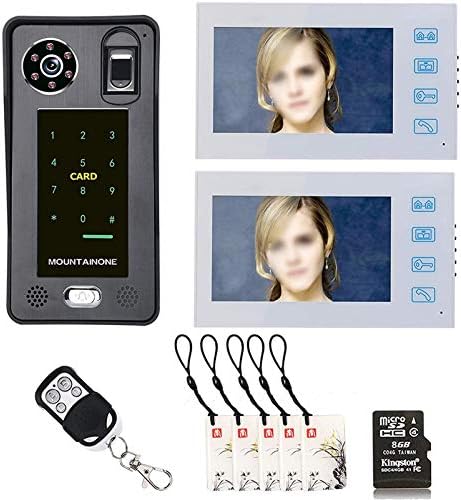 Video Kapı Zili 7 İnç Kayıt Parmak Izi Ic Kart Görüntülü Kapı Telefonu İnterkom Kapı Zili Erişim Kontrolü Erişim Sistemi Gece