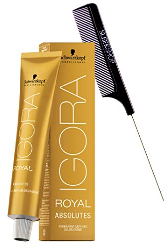 Schwarzköpf IGORA Royal Absolutes Kalıcı Saç Rengi Kremi (Şık Taraklı) %100 Gri, Beyaz Kaplama, Yaş Karışımı Krem Boya (9-50