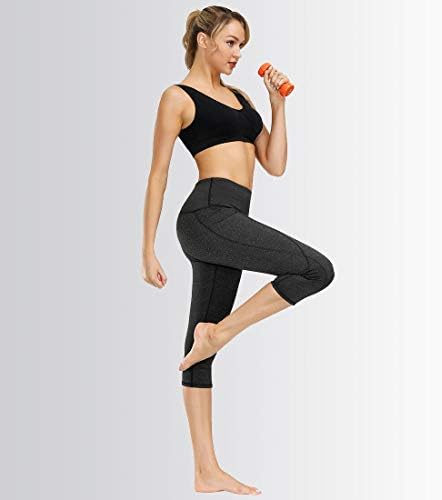 Kyopp Yüksek Bel Yoga Pantolon Karın Kontrol Egzersiz Koşu 4 Yönlü Streç Yoga Tayt Kadın Kapriler Pantolon