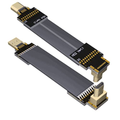 1 adet D-D Mikro Mikro HDMI Uyumlu 2.0 b Uzatma Düz kablo kordonu EMI Kalkanı Dik Açı HD D Tipi D Tipi Kablo 4 K 60HZ, D1-D3,