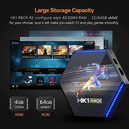 GEQWE HK1 Kutusu R2 Android 11.0 TV Kutusu, RK3566 Dört Çekirdekli 64Bit Cortex-A55 CPU Mali-G52 GPU Desteği 2.4 G / 5.8 G