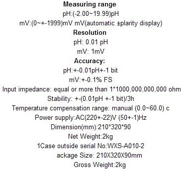 Gowe Laboratuvar Tezgahı PH Ölçer Test Cihazı (-2.00 ~ 19.99)pH Doğruluğu: + -0.01 pH
