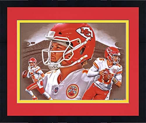 Çerçeveli Patrick Mahomes Kansas City Chiefs 16 x 20 Fotoğraf Baskısı - Sanatçı Brian Konnick tarafından Oluşturuldu ve İmzalandı