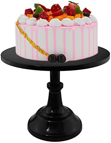 Distlety Kek Standı, Düğün Pastası Standı 10 inç, Ayarlanabilir Yükseklik Siyah Kek Standı, Tatlı Masası için Kek Standları
