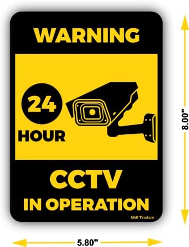 A & B Traders Video Gözetim İşareti-Mülk için 8 Uyarı İşaretleri, UV Korumalı Vinil Çıkartmalar Kamera İşaretlerinizi Gülümseyin,