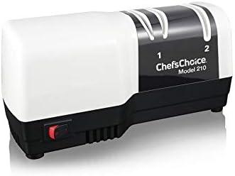 Chef's Choice 210 Hibrit Elmas Bileme Bıçağı, Düz ve Tırtıklı Bıçaklar için Elektrikli ve Manuel Bilemeyi Birleştirir, 2 Kademeli,