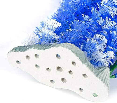 uxcell Plastik Akvaryum Bitki / Çim Dekoratif, Mavi / Beyaz