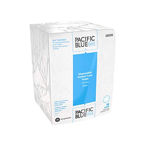 Pacific Blue Select A300 Disposable Patient Care Washcloth by GP PRO (Georgia-Pacific), 29506, 1/4 Kat, Beyaz, Paket Başına