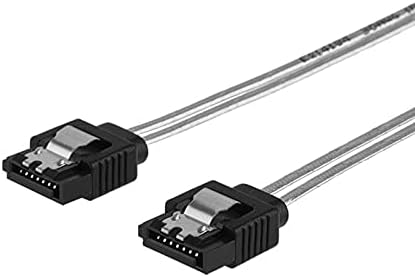 Konnektörler SATA 7 Pin Dişi - Dik Açılı Kablo, Kilitleme Mandallı Dişi Veri Kablosu - (Kablo Uzunluğu: 0,25 M, Renk: Gümüş)