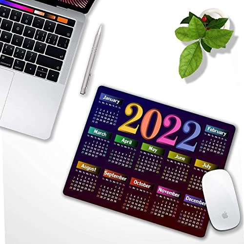 2022 Takvim HD Yazı Mouse Pad Kaymaz Kauçuk Taban Oyun MousePads Bilgisayarlar Dizüstü Ofis için (2022 Takvim Siyah)