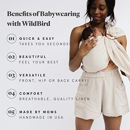 WildBird Halka Sling Bebek Taşıyıcı %100 Belçika Keteninden Üretilmiştir-Düz Renk, Yenidoğanlardan Küçük Çocuklara - (Uzun