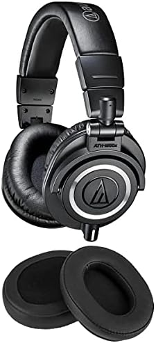 Audio-Technica ATH-M50x Profesyonel Monitör Kulaklıkları, Siyah-H & A Ekstra Derin Deri Kulak Yastıkları ile