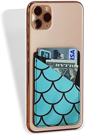 Mavi balık terazi cep telefonu cüzdan, kredi kartı, kartvizit, hemen hemen her telefon ile uyumlu cüzdan üzerinde sopa