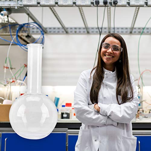 VİLLCASE Kaynar Flask Yuvarlak Alt Dar Boyun Temizle Cam Flask Lab Bilim Kimya Deney Testi için