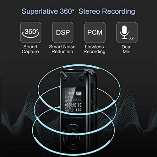 HXHLZY Profesyonel Ses Aktif Dijital Ses Kaydedici Kayıt Kulaklık WAV MP3 Çalar (Renk: Gösterildiği Gibi, Boyutu: 32 GB)