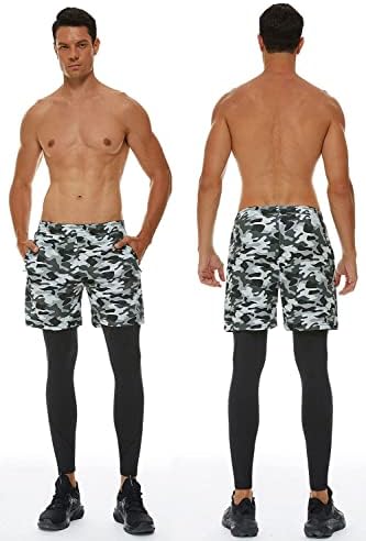 SİLKWORLD erkek 2 in 1 Koşu Pantolon Egzersiz Spor Şort Sweatpants ile Fermuarlı Cepler