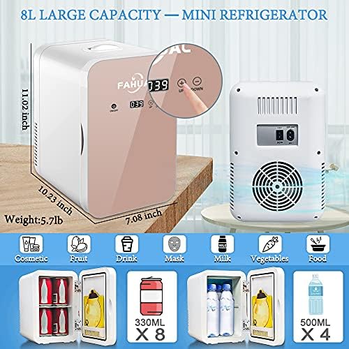 Makyaj için Mini Buzdolabı 8L Kompakt Buzdolabı Taşınabilir Fahuac Kişisel Buzdolabı