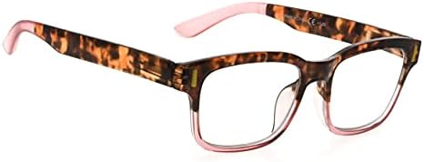 Kadınlar için Reducblu Şık Okuma Gözlükleri-Yaylı Menteşe Gözlüklü Şeffaf Lens