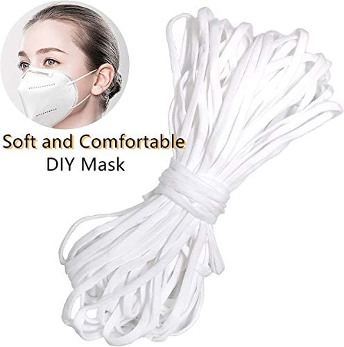 Elastik Bant için Maske 30 Metre Dize Beyaz Flatted Kordon Dikiş Craft DIY için 1/5 inç (5mm)