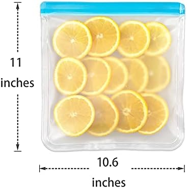 MOCHEE Kullanımlık Galon dondurucu torbaları 6 Paket Ekstra Kalın Kullanımlık gıda saklama torbaları Sızdırmaz Galon saklama