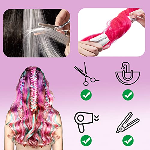 LUX & CHİC 12 Pcs renkli saç ekleme 20 , Vurgulamak Renkli klipsli postiş Düz Sentetik Sahte Renk Hairpieces saç Parçaları