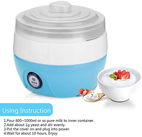 Dijital Yoğurt Makinesi, Dondurma makinesi 1L DIY Maker Mutfak Ev için (mavi, pembe)